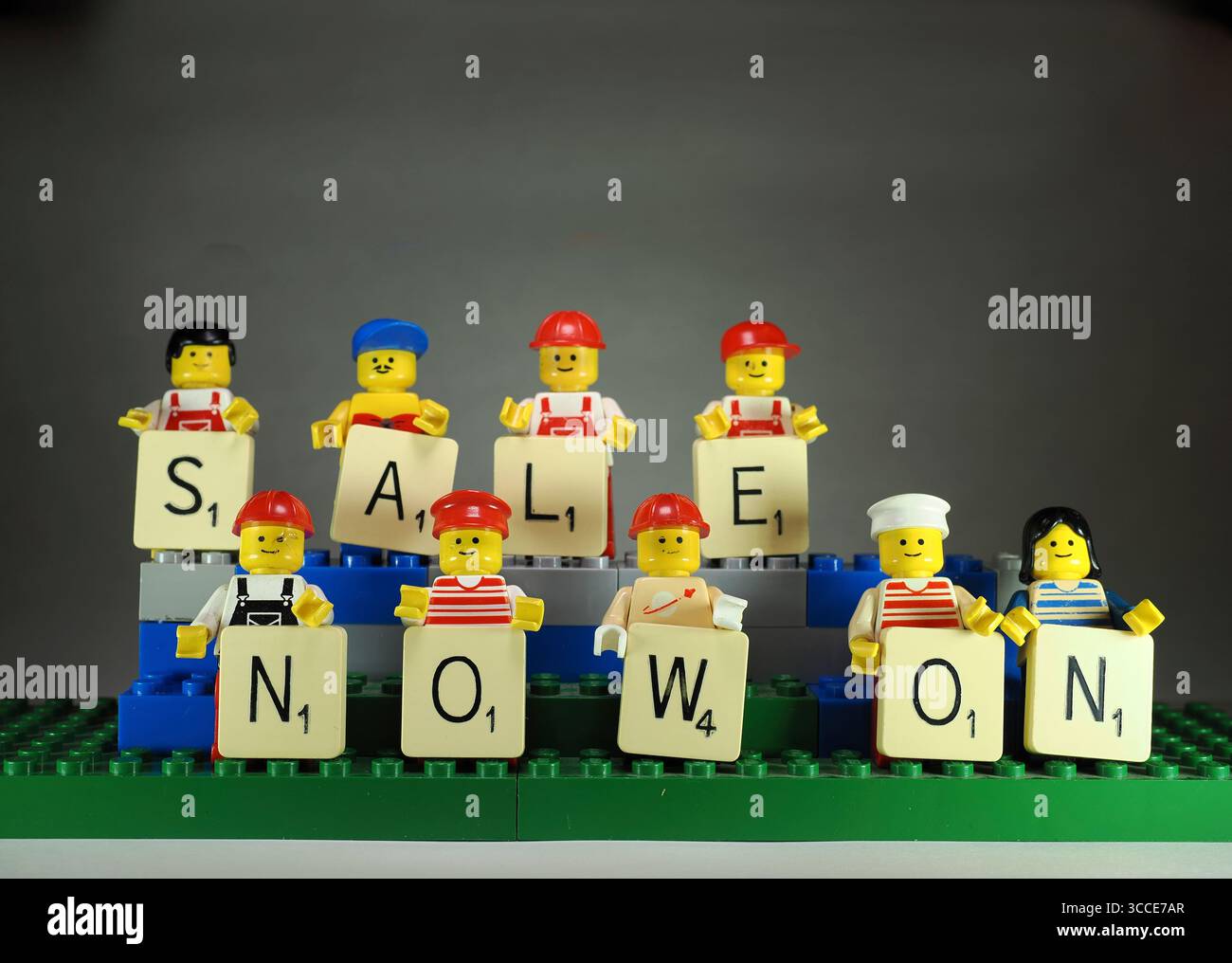 Sortiment an Lego Minifiguren Stockfoto