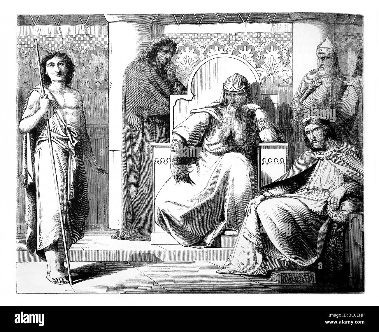 Illustration von Psalm CXIX. 23,51 Fürsten saßen und sprachen gegen mich aus dem antiken 19. Jahrhundert die Heilige Bibel mit dem Alten und Neuen Testament W Stockfoto