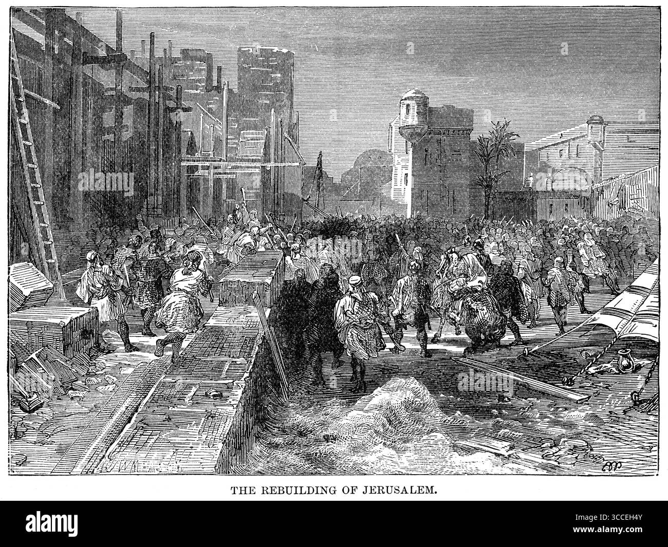 USA: Rebuilding of Jerusalem, Illustration, Ridpath's History of the World, Band I, von John Clark Ridpath, LL. D., Merrill & Baker Publishers, New York, 1894 (Bild: © JT Vintage/Glasshouse via ZUMA Press Wire) Stockfoto