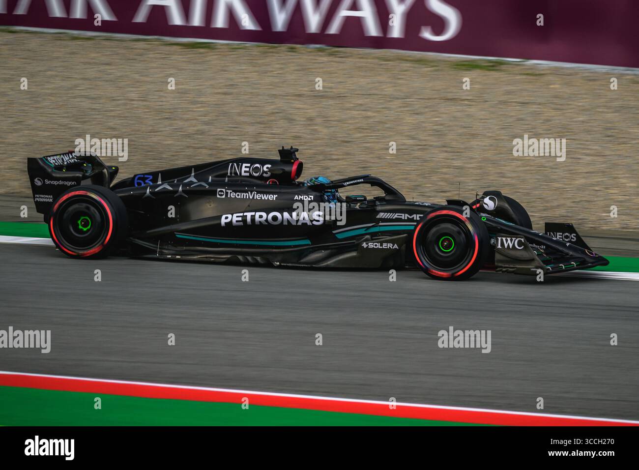 3. Juni 2023: GEORGE RUSSEL (GBR) vom Team Mercedes fährt in seiner W14 während der dritten Trainingseinheit des spanischen GP auf dem Circuit de Catalunya (Foto: © Matthias Oesterle/ZUMA Press Wire) Stockfoto