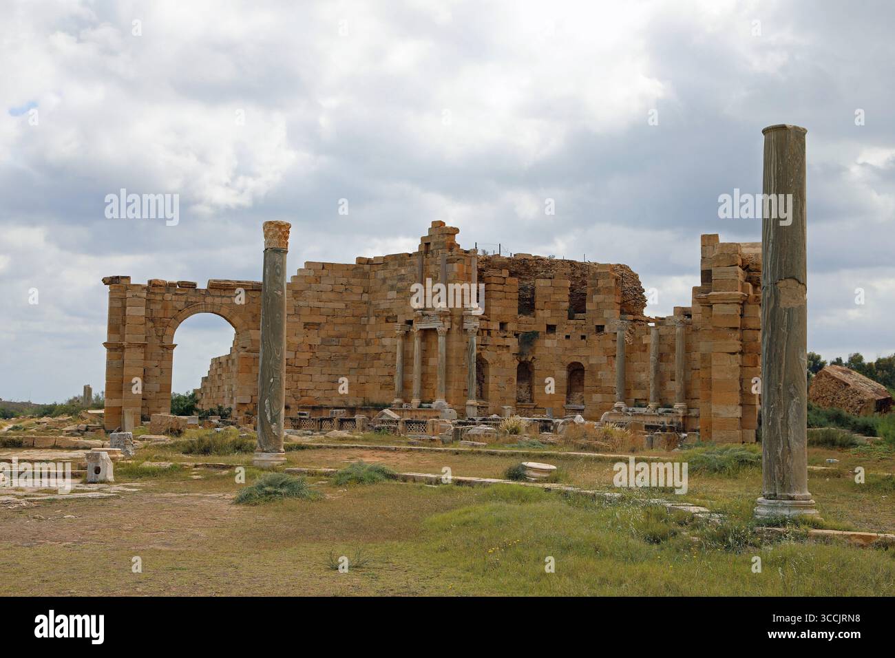 Das Nympheum bei Leptis Magna wurde für die Ankunft von Septimius Severus im 3. Jahrhundert erbaut Stockfoto
