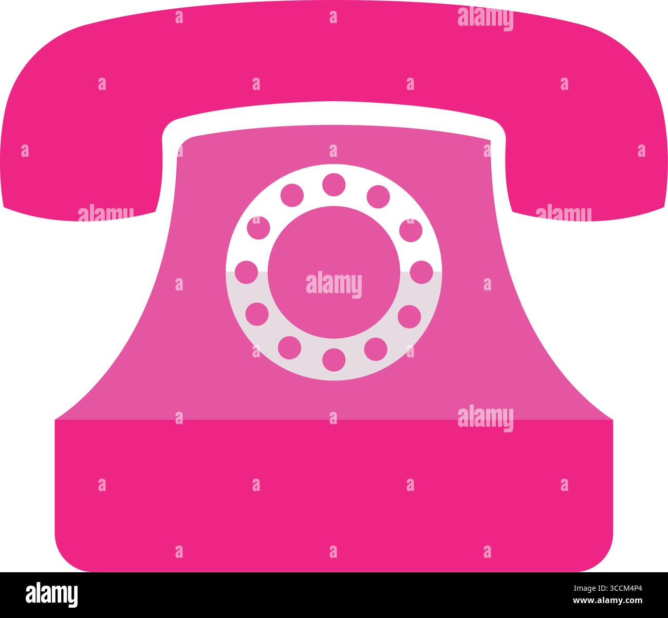 Rosafarbenes Retro-Telefon. Vektor Stock Vektor