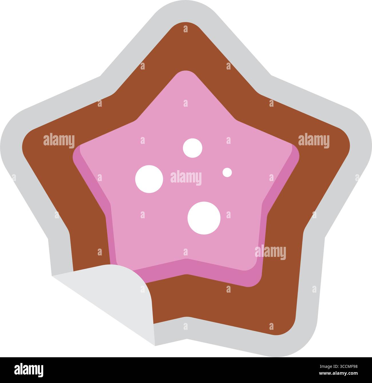 Sternkekse Aufkleber pink. Vektor Stock Vektor