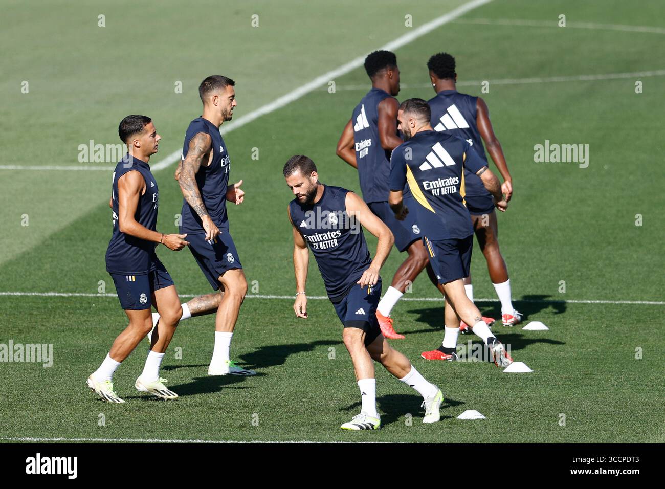 18. August 2023, VALDEBAS, MADRID, SPANIEN: Nacho Fernandez während des Trainings-Tages von Real Madrid am 18. August 2023 in Valdebebas, Madrid, Spanien. (Kreditbild: © Oscar J. Barroso/AFP7 via ZUMA Press Wire) Stockfoto