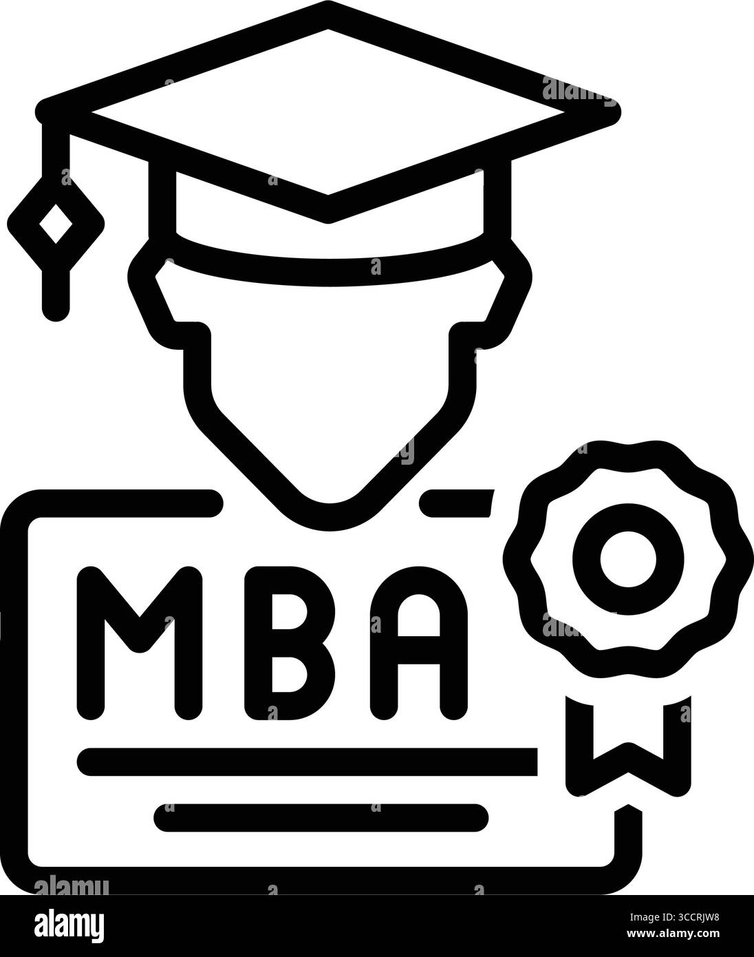 Symbol für mba, Postgraduierter Stock Vektor