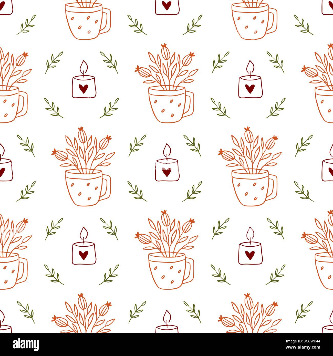 Handgezeichnetes wunderbares nahtloses Herbstmuster Stock Vektor