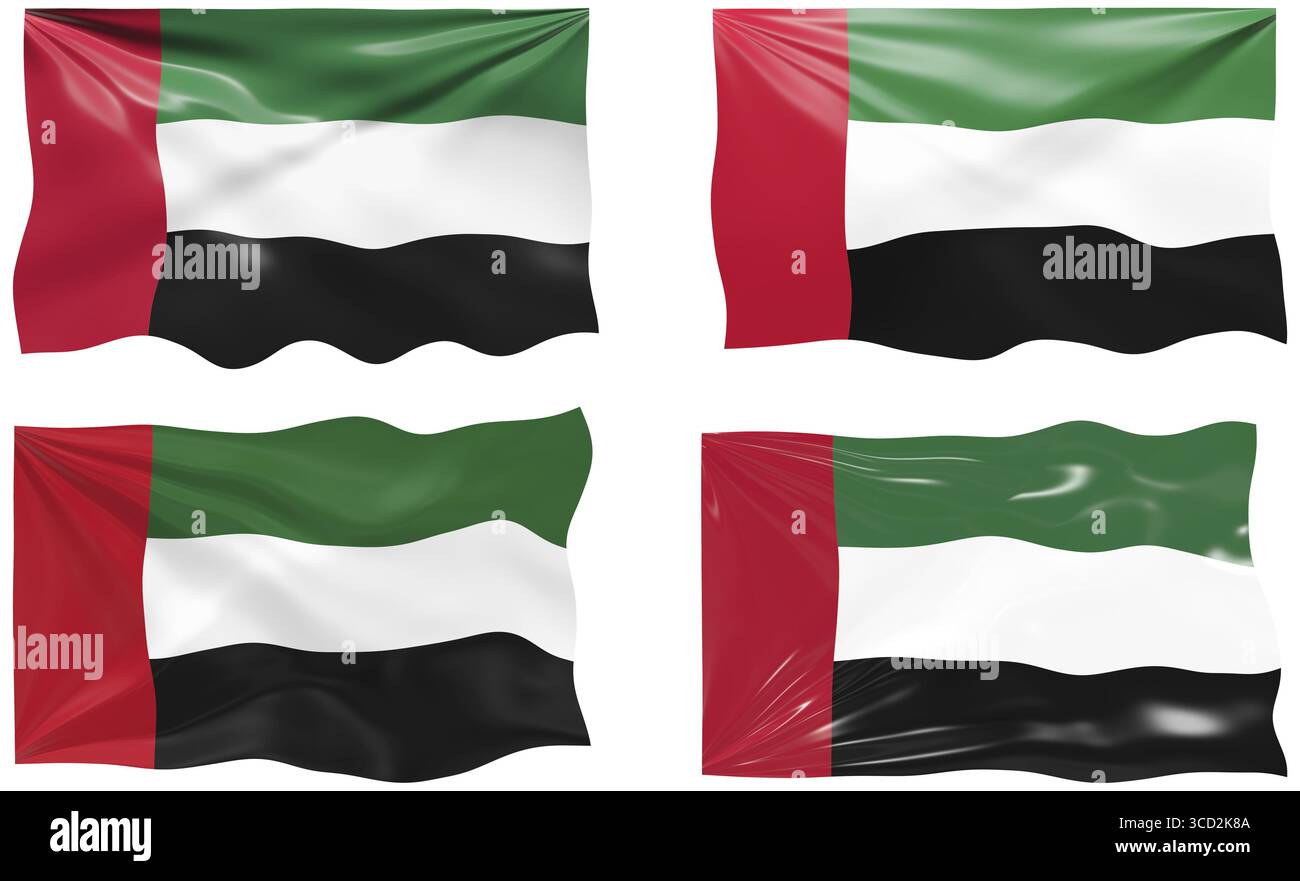 Tolles Bild von der Flagge der Vereinigten Arabischen Emirate Stockfoto