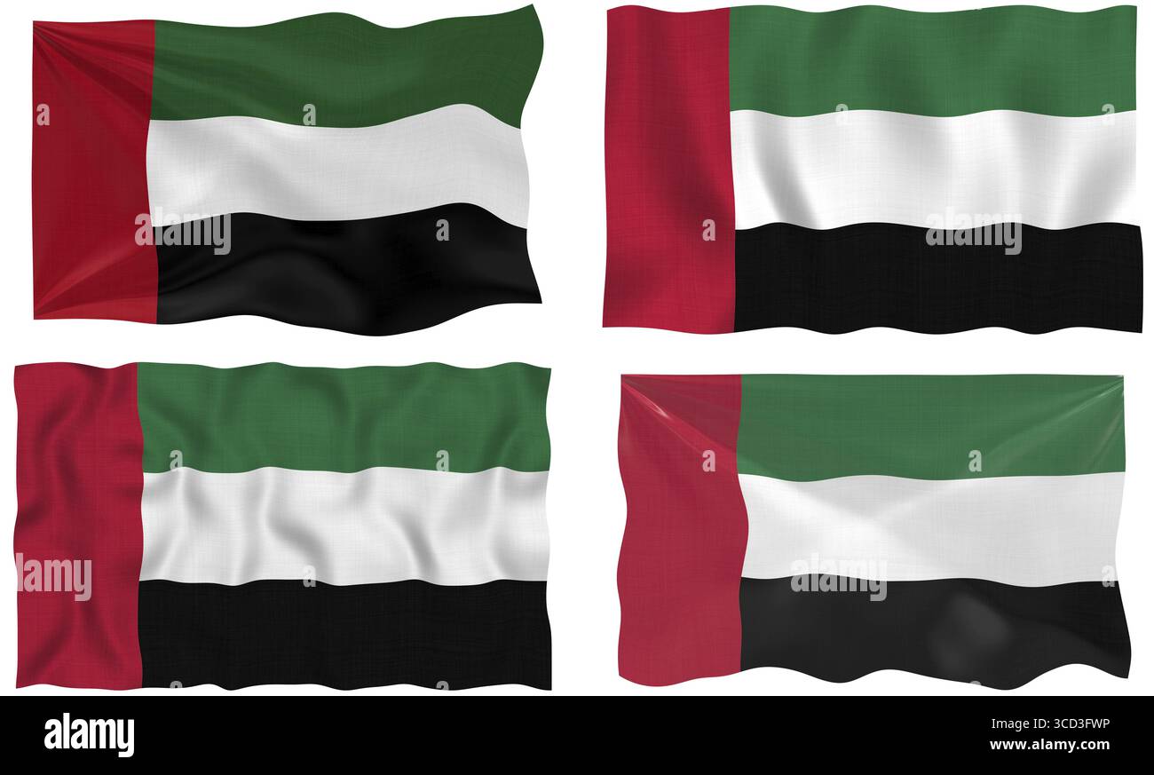 Tolles Bild von der Flagge der Vereinigten Arabischen Emirate Stockfoto