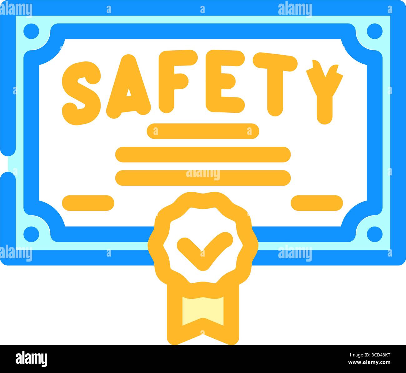 Vektorgrafik für Farbsymbole der Sicherheitszertifizierung Stock Vektor