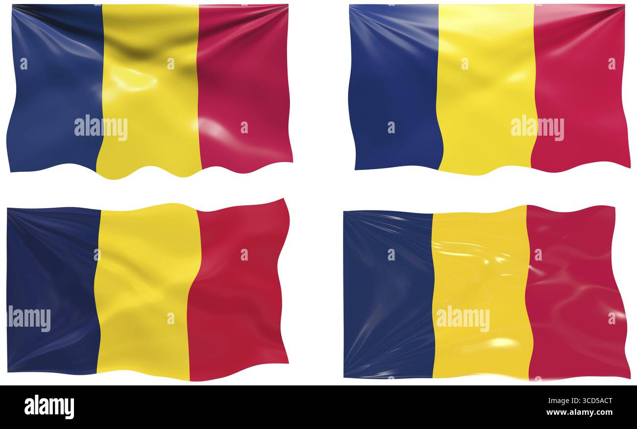 Tolles Bild von der Flagge des Tschad Stockfoto