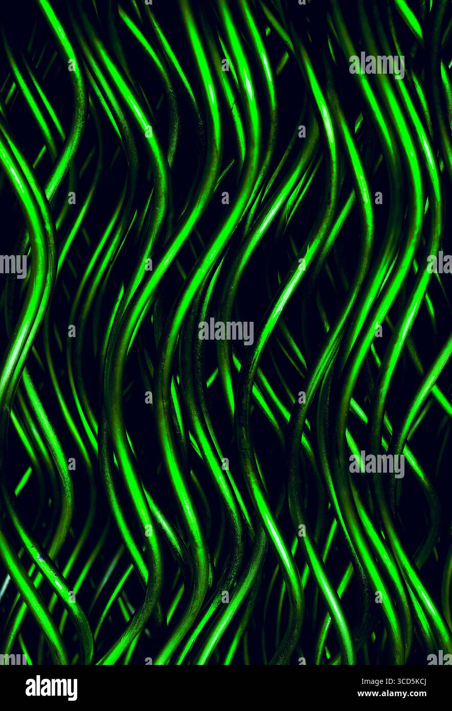 Abstrakter grüner Hintergrund – fließende Wellenlinien für Website-Design, Social-Media-Marketing und auffällige Präsentationen Stockfoto