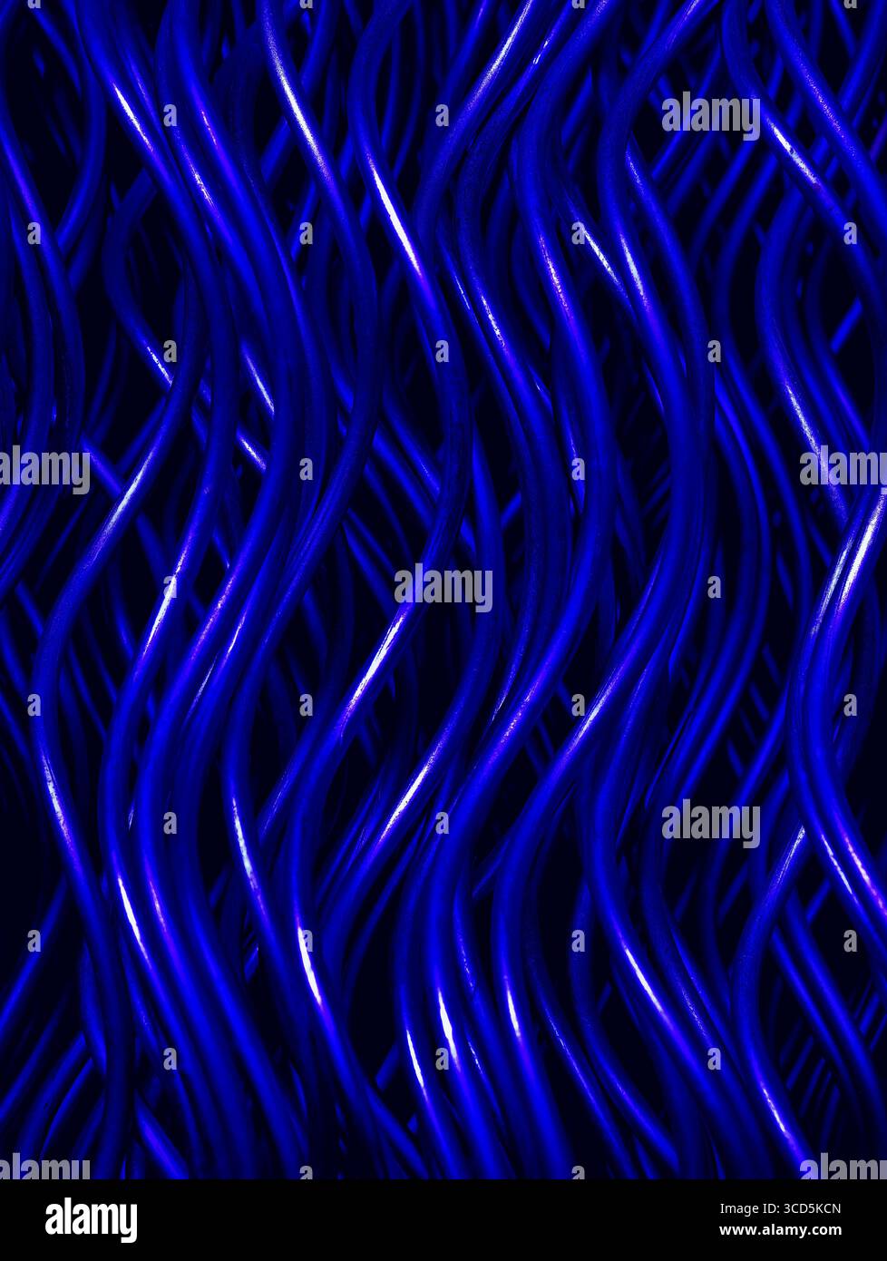 Abstrakter blauer Hintergrund – fließende Wellenlinien für Website-Design, Social-Media-Marketing und auffällige Präsentationen Stockfoto