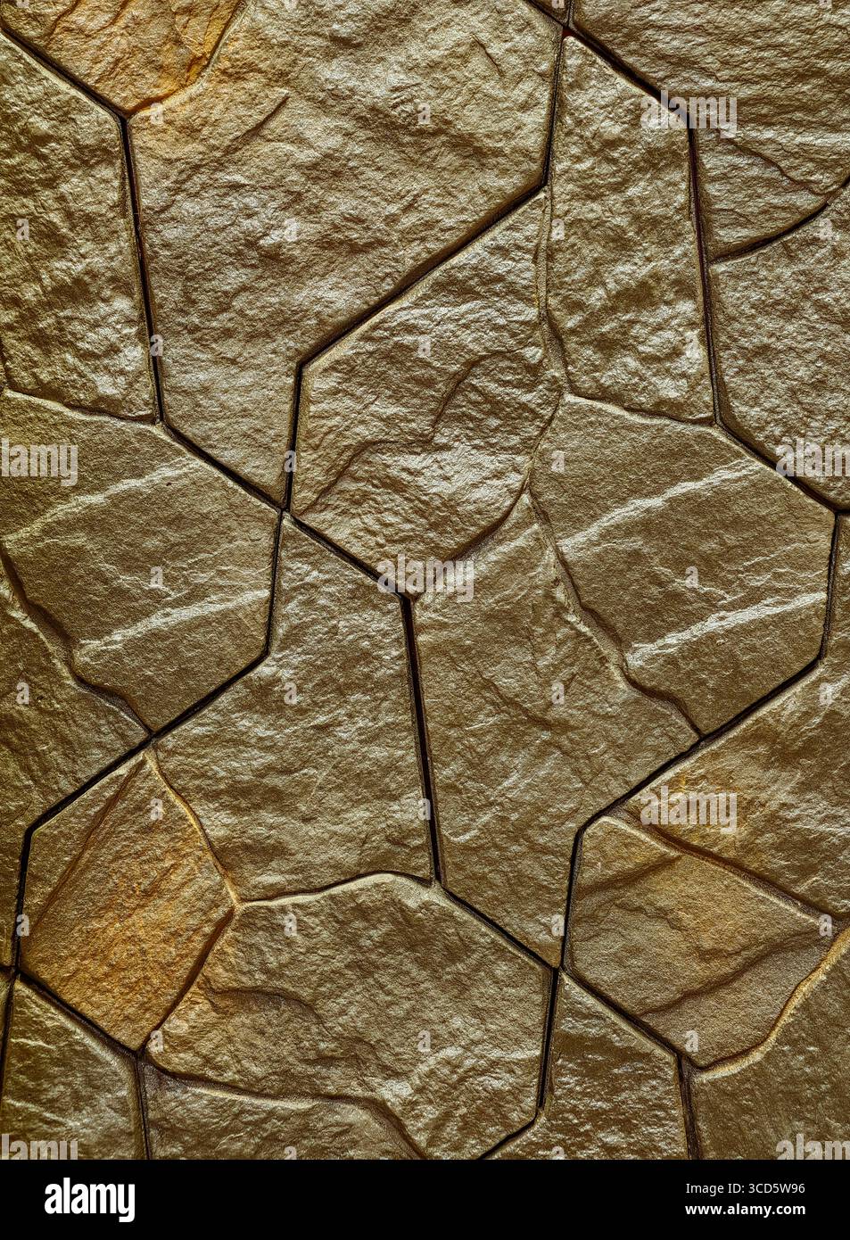 Strukturierter Steinhintergrund – rustikales Wabenmuster für Wohnkultur, Landschaftsdesign, Website-Banner und kreative Marketingmaterialien. Stock-Foto Stockfoto