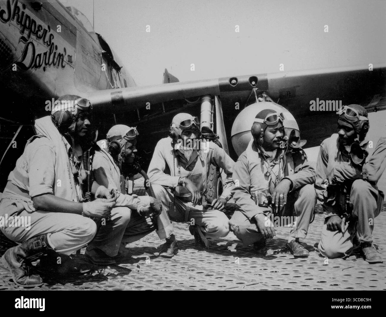 RAMITELLI, ITALIEN - ca. 1944 - Piloten der 332. Jagdgruppe ( bekannt als Tuskegee Airmen ) der Elite, der All-African American 332nd Fighter Group - A Stockfoto