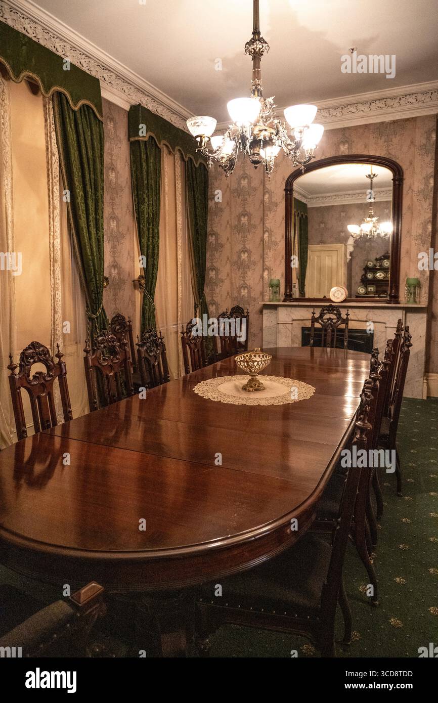 Speisesaal in Teddy Roosevelts Geburtsort in New York Stockfoto