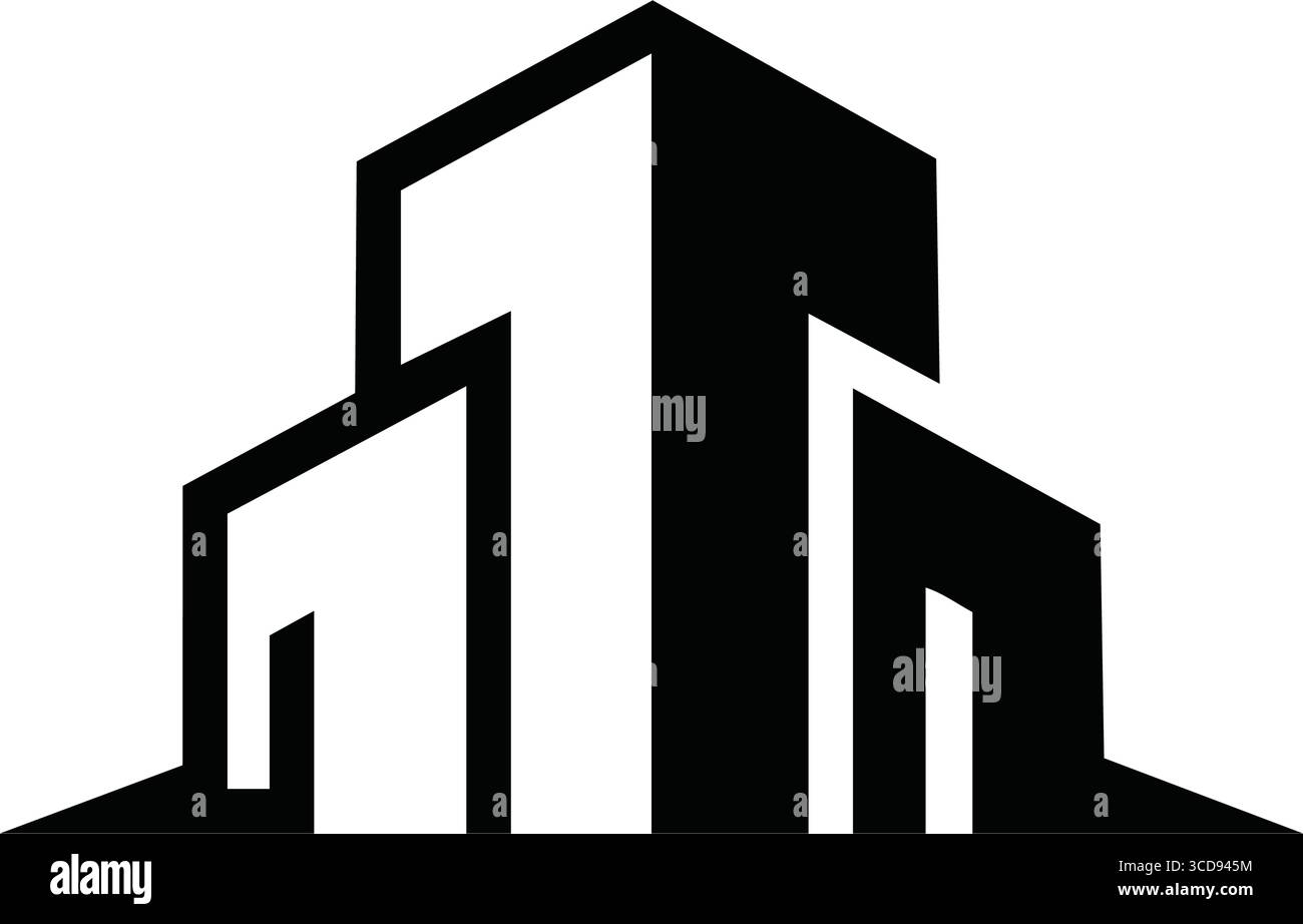 Abstrakte Schattenstruktur. Eine tiefschwarze Komposition offenbart eine schwache architektonische Form. Es weckt ein Gefühl von Rätsel, verborgenen Aspekten und tran Stock Vektor