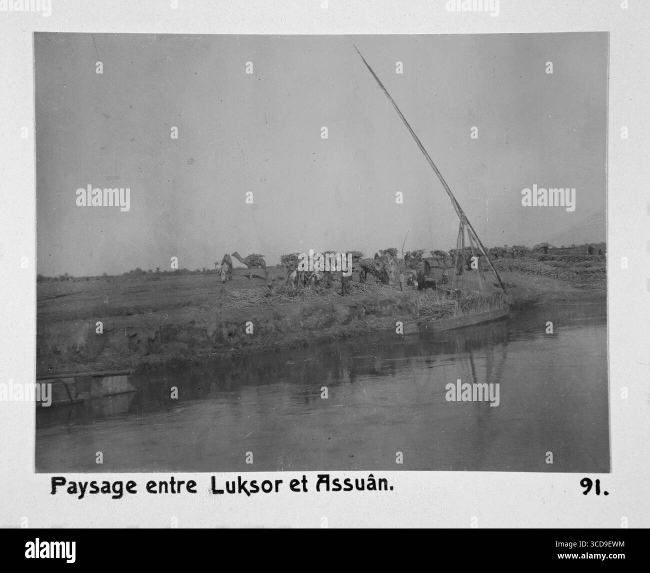 Landschaft zwischen Luxor und Assuan. Von der Reise der Familie von Hallwyl durch Ägypten und den Sudan vom 5. November 1900 bis 29. März 1901 Stockfoto