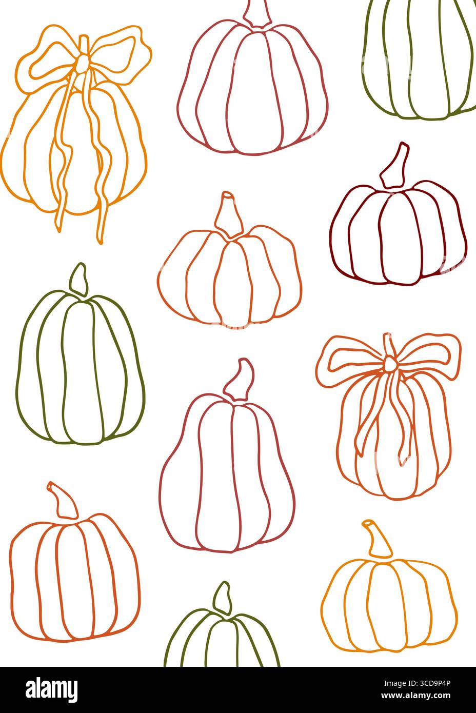 Handgezeichnetes Vektorplakat für Herbstkürbisse Stock Vektor