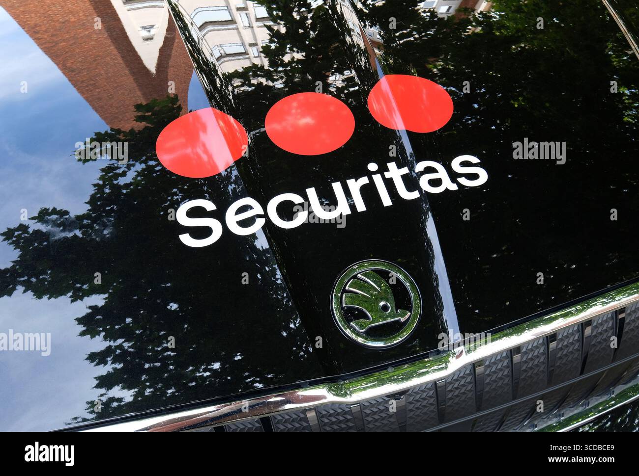 securitas-Sicherheitsbeamte patrouillen-Fahrzeug, norwich, norfolk, england Stockfoto