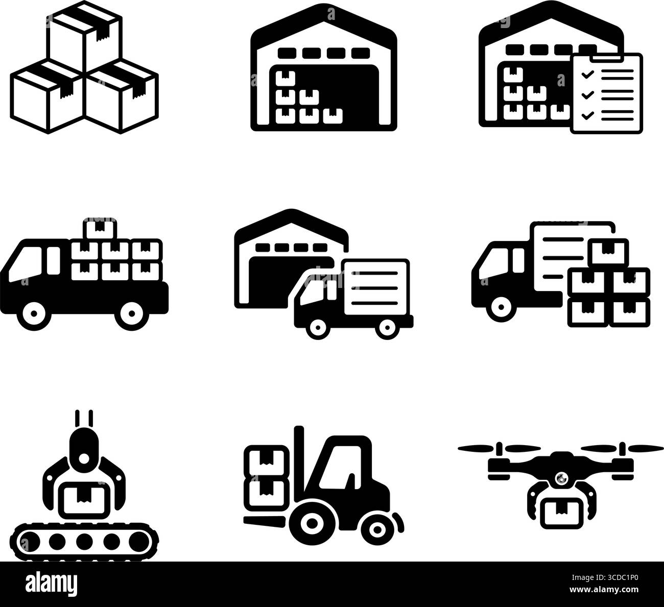 Illustrationssatz für Vektor- und Logistikvektor Stock Vektor