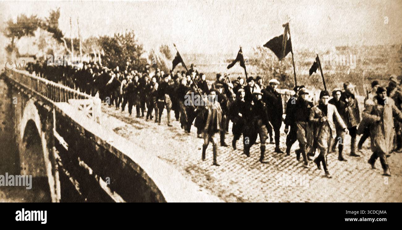 Benito Mussolinis Schwarze Shirts auf dem marsch Stockfoto