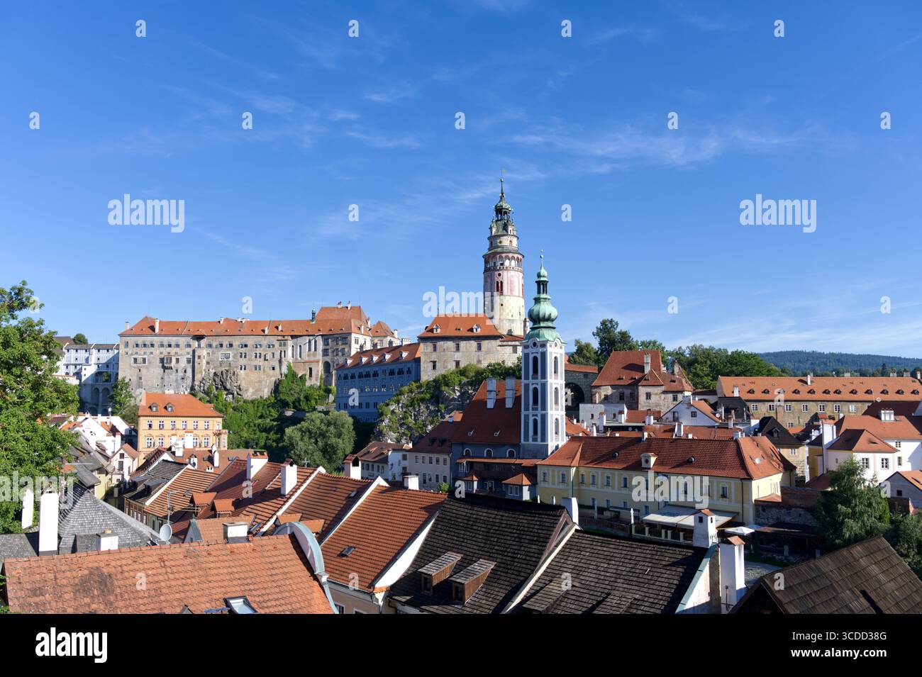 Panoramablick Cesky Krumlov, Krummau historische Stadt in Tschechien, Europa Stockfoto