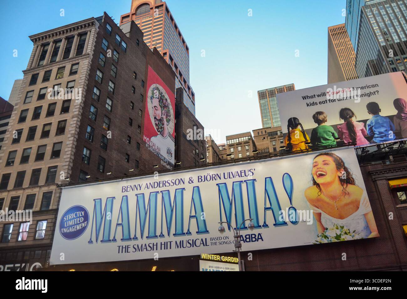 Mamma Mia! Musikalisches Banner im Winter Garden, Times Square, New York City Stockfoto