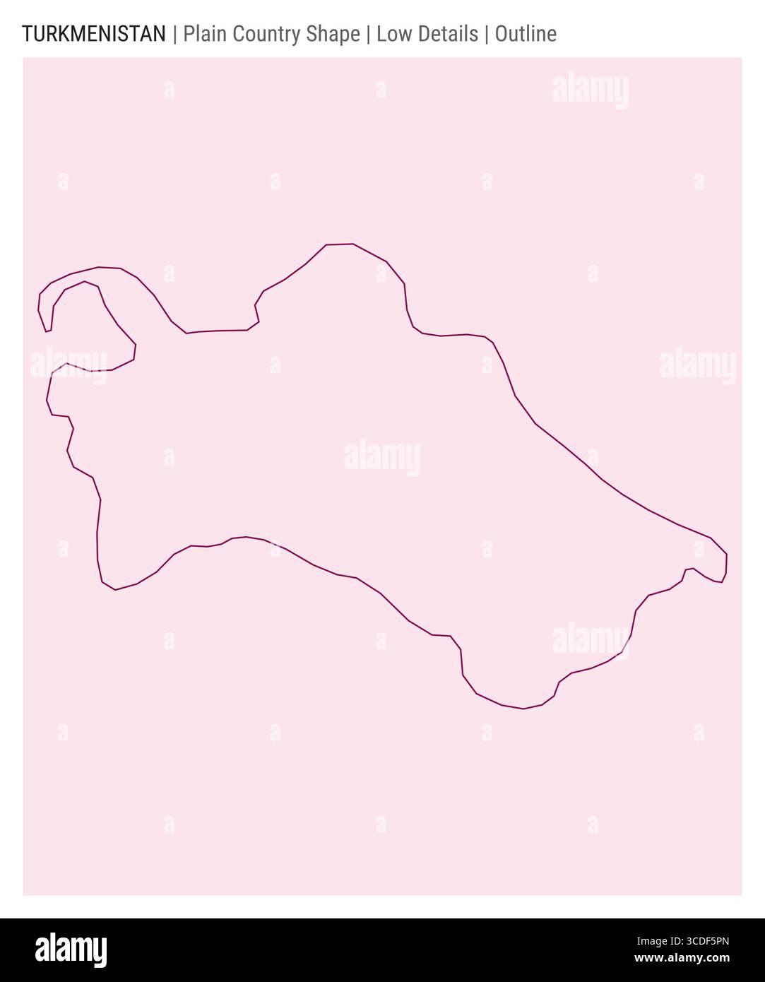 Turkmenistan einfache Landkarte. Niedrige Details. Umrissstil. Die Form Turkmenistans. Vektorabbildung. Stock Vektor