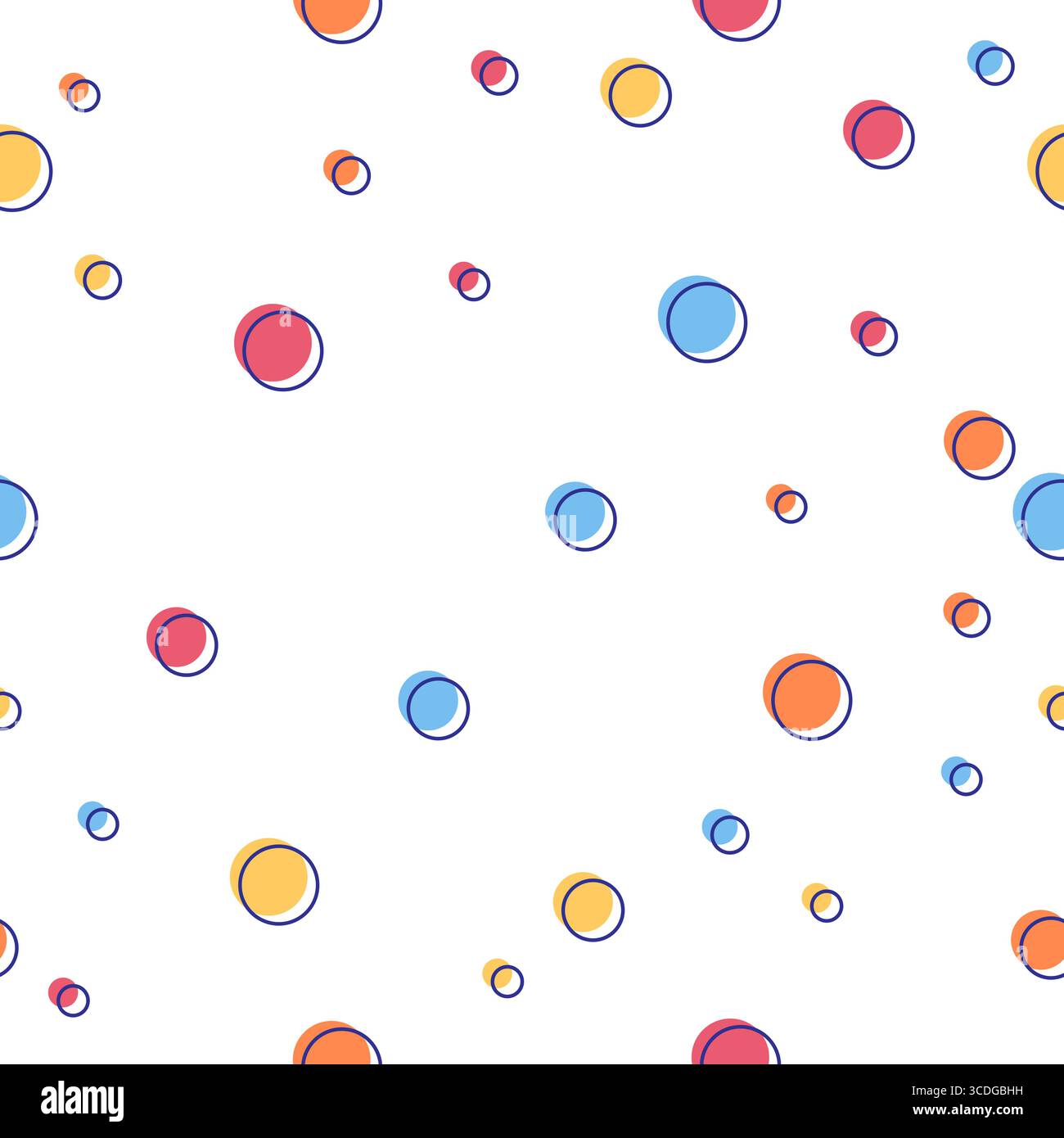 Polka Dots Kreis Hintergrund. Nahtloses Design für den Stoffdruck Stock Vektor