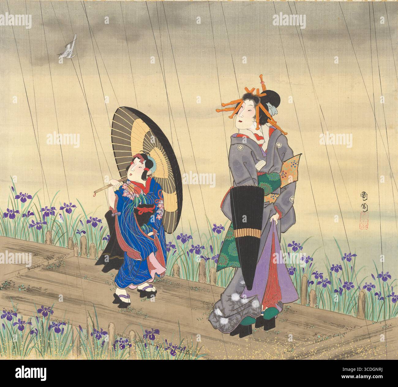 Artisans Scenes aus dem Album 'Beauties, and Annual Events' von Toyohara Kunichika Japanese aus dem Jahr 1874 Stockfoto