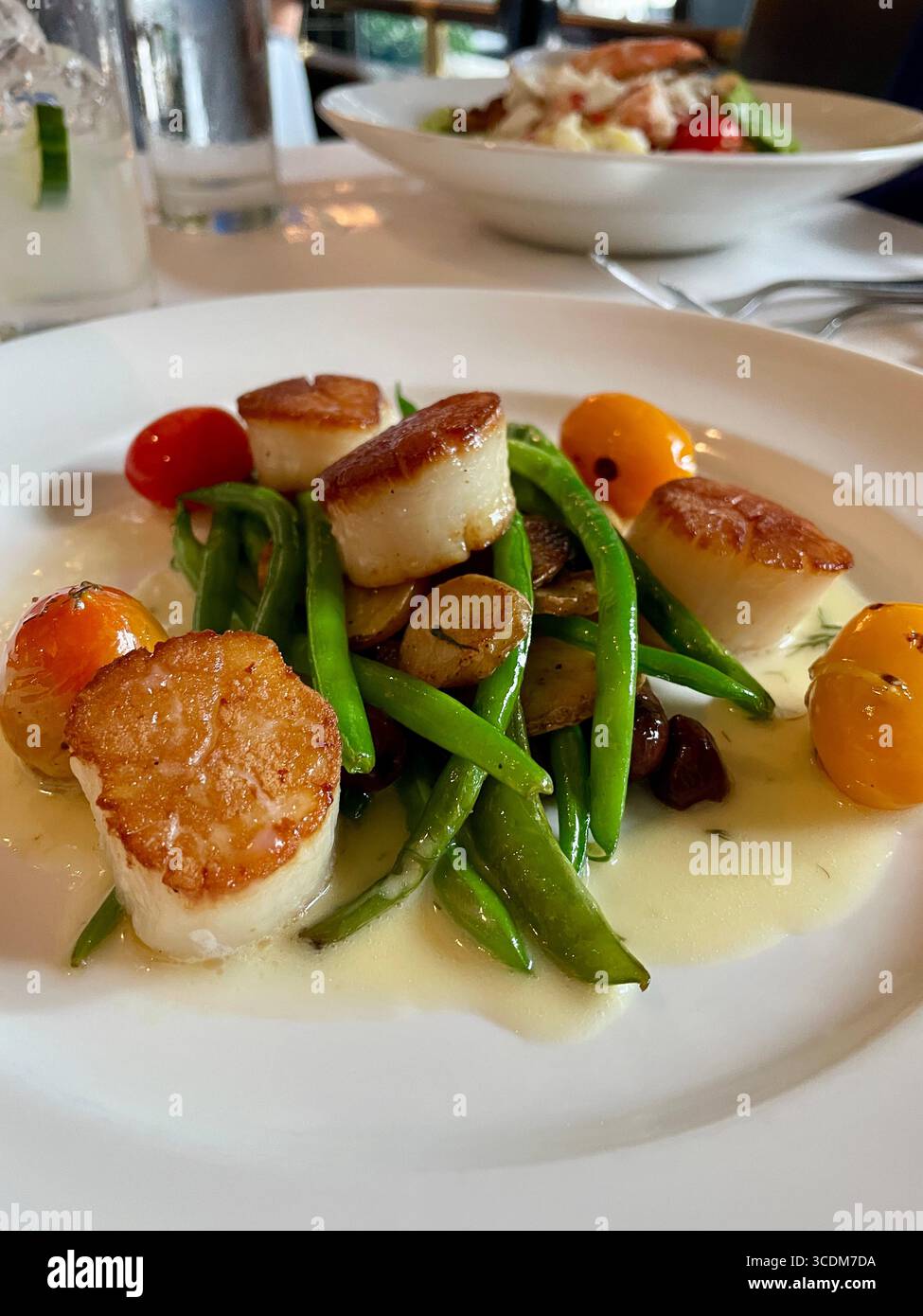 Docks Oyster Bar in Midtown East bietet eine Auswahl an feinen Meeresfrüchtegerichten und Cocktails, NYC, USA, 2025 - Smartphone-aufgenommenes Stockfoto