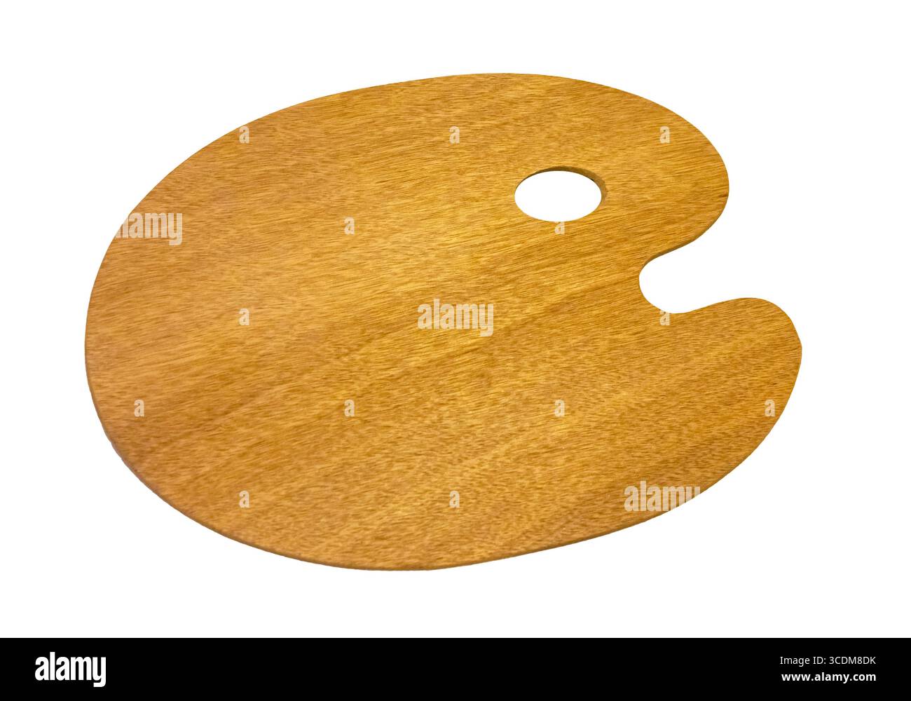 Leere Holzkunstpalette isoliert auf weißem Hintergrund. Stockfoto