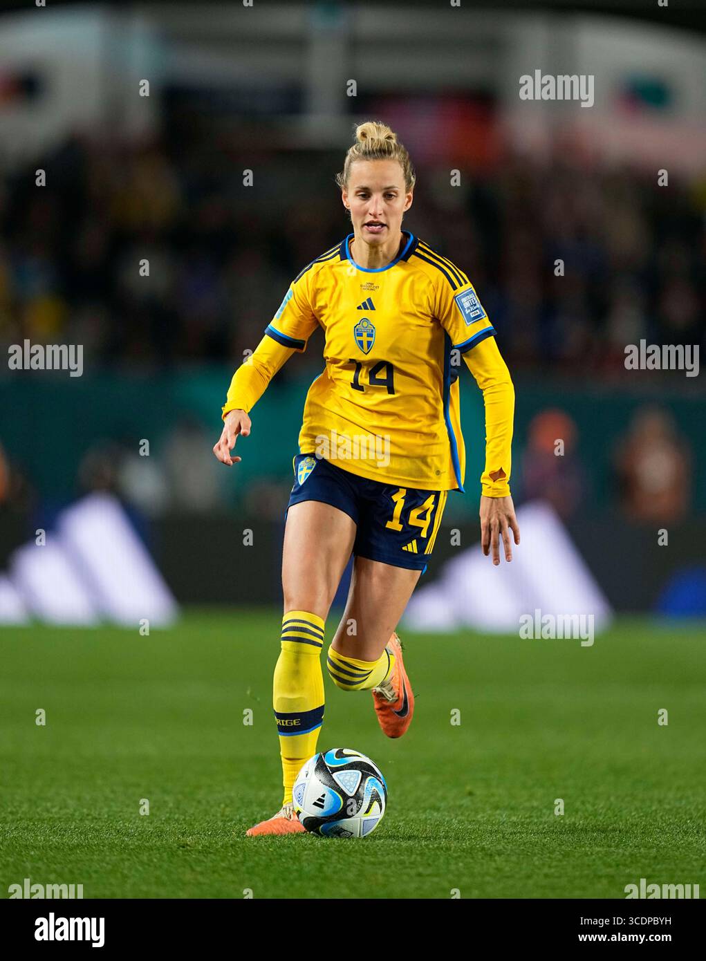11. August 2023: Nathalie Bjorn (Schweden) kontrolliert den Ball während eines Spiels , AT , . Kim Price/CSM (Kreditbild: © Kim Price/CSM via ZUMA Press Wire) Stockfoto