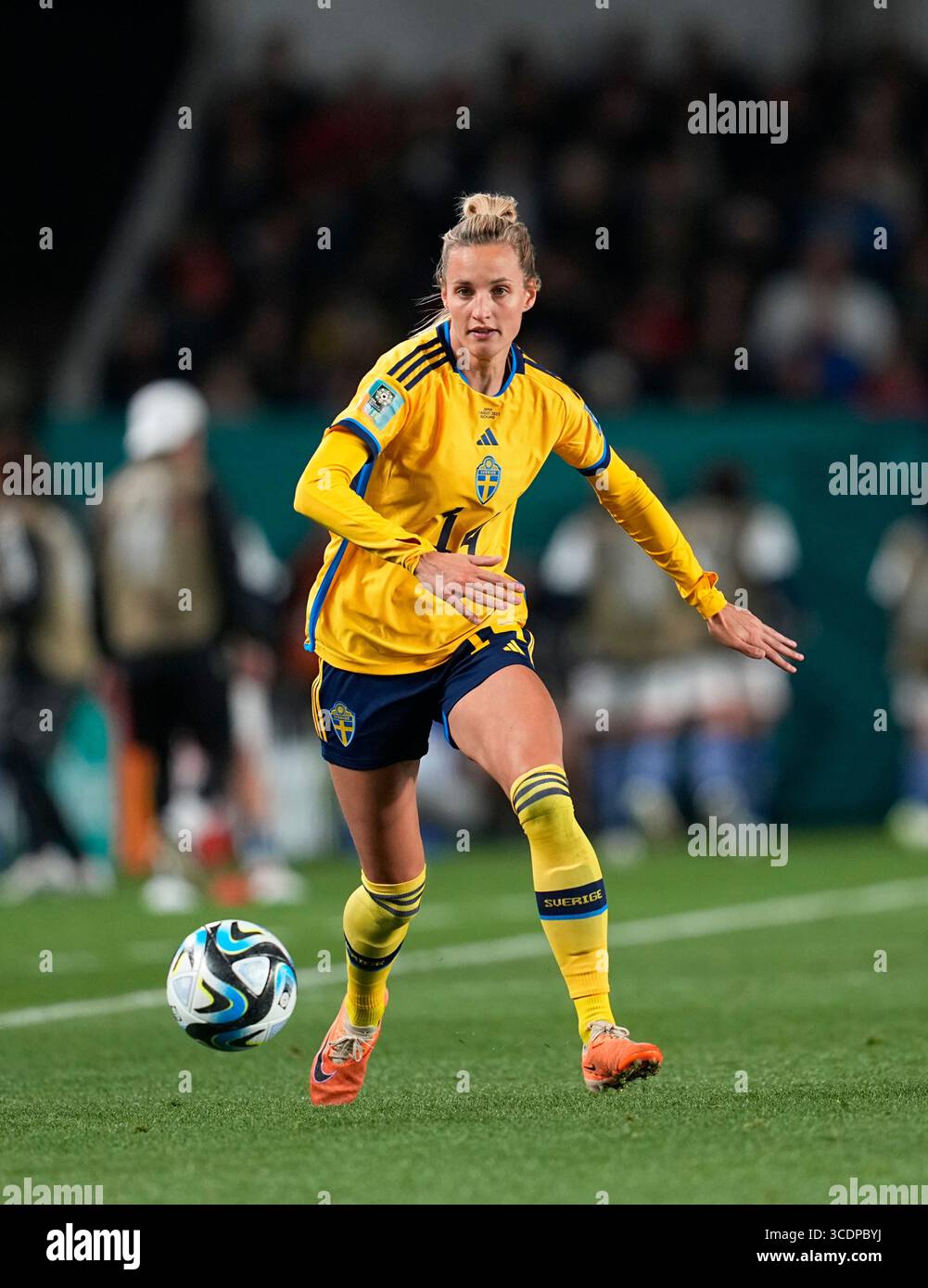 11. August 2023: Nathalie Bjorn (Schweden) kontrolliert den Ball während eines Spiels , AT , . Kim Price/CSM (Kreditbild: © Kim Price/CSM via ZUMA Press Wire) Stockfoto