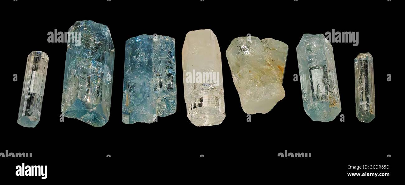Beryl, Variety Aquamarin (Be₃Al₂Si₆O₁₈), Mount Antero, Chaffee County, Colorado, USA Stockfoto