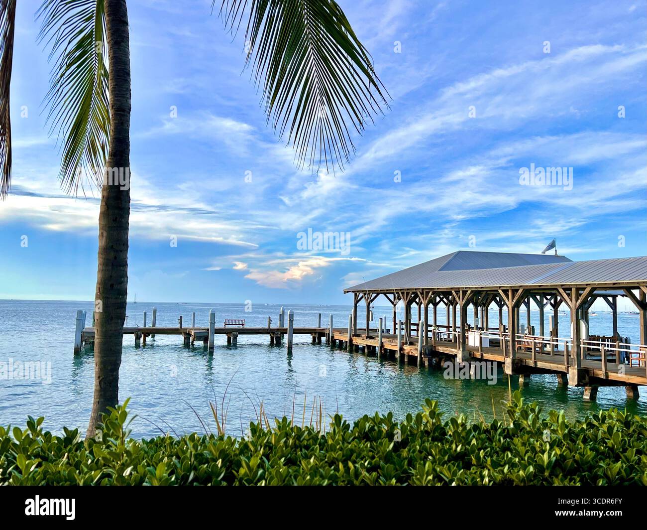 Die private Ferieninsel Sunset Key ist mit einer kurzen Fahrt mit der Fähre von Key West zum Yachthafen erreichbar. Stockfoto