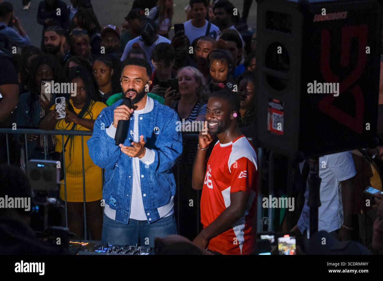 London, Großbritannien. August 2025. Sänger Craig David tritt als Gast der DJ AG in Brixton auf. Der Star von R&B feiert die Veröffentlichung seines neunten Studioalbums, „Commitment“ und den 25. Jahrestag seit seinem ersten. Quelle: Eleventh Photography/Alamy Live News Stockfoto