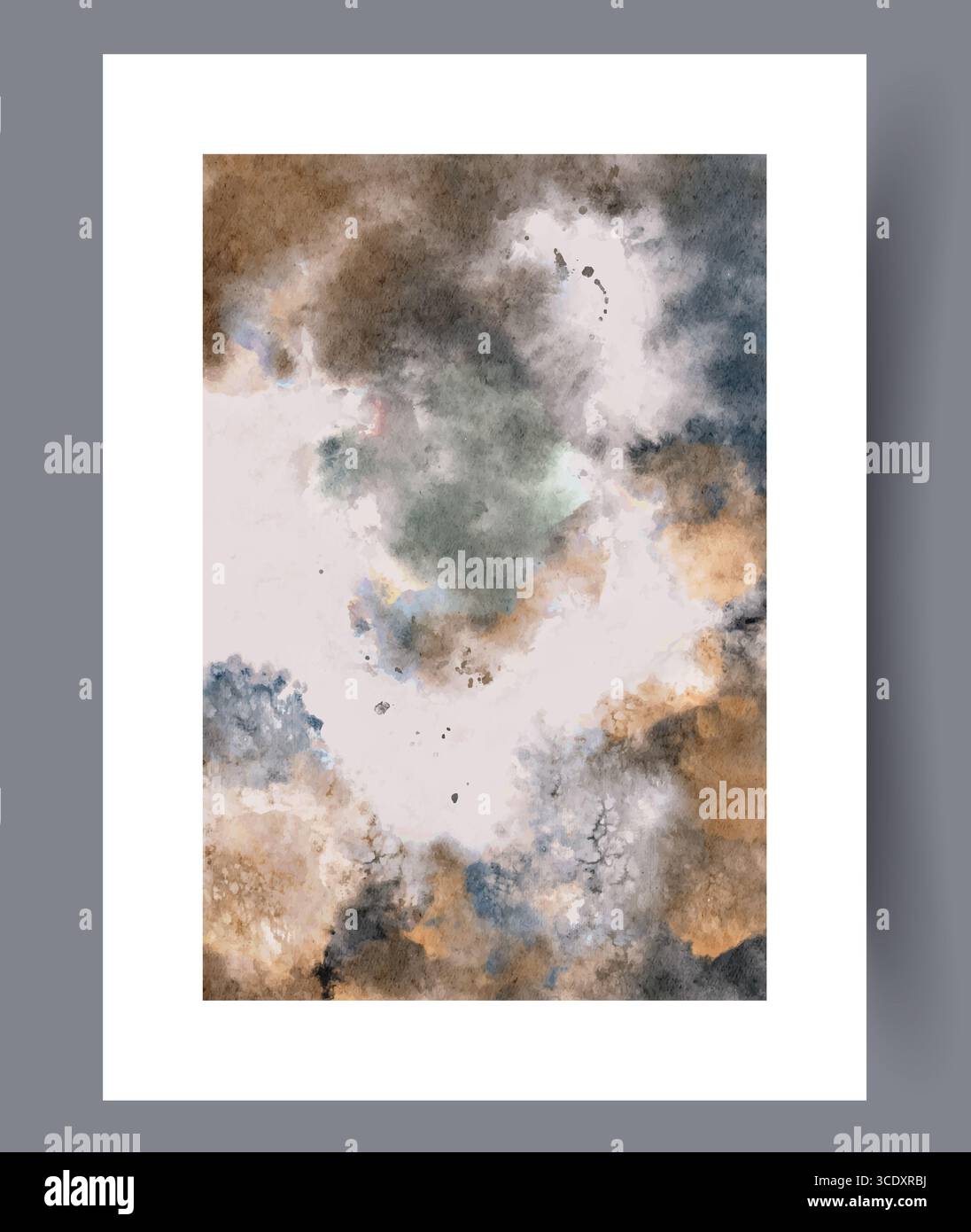 Dies ist eine abstrakte bewölkte Landschaft mit Erdtönen und sanften Farbtönen für visuelle Anziehungskraft Stockfoto