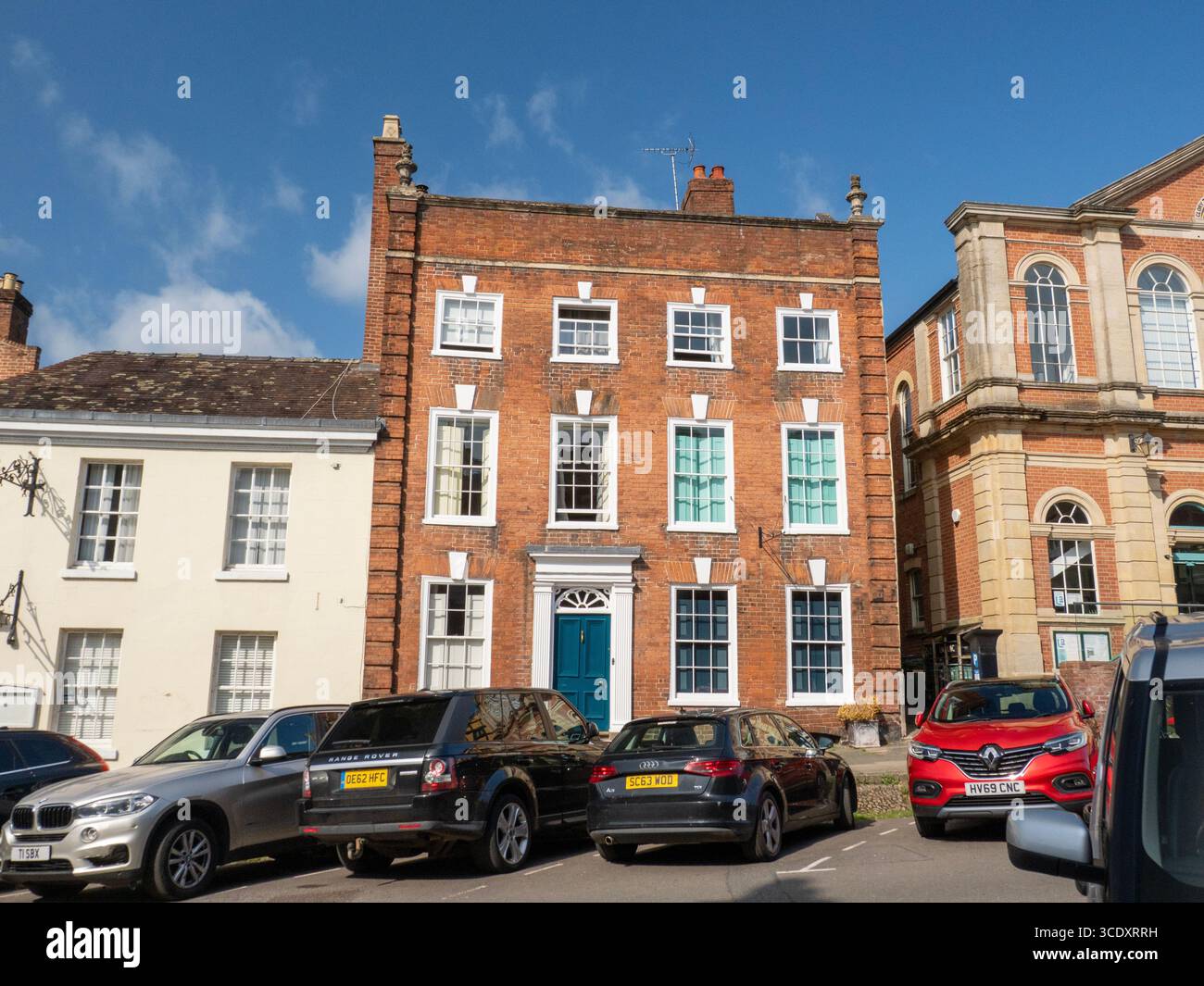 Ein altes Backsteinhaus in Ludlow, Shropshire, Großbritannien. Stockfoto