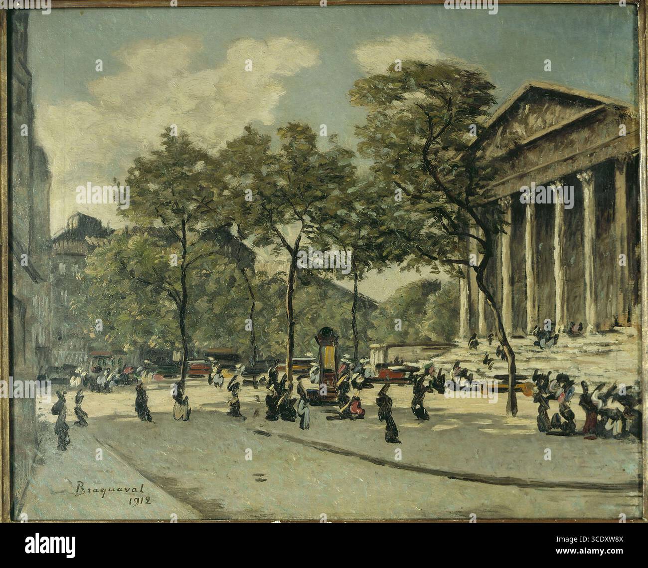 Louis Braquaval. "La Place de la Madeleine", 1912. Huile sur toile. Paris, musée Carnavalet. Stockfoto