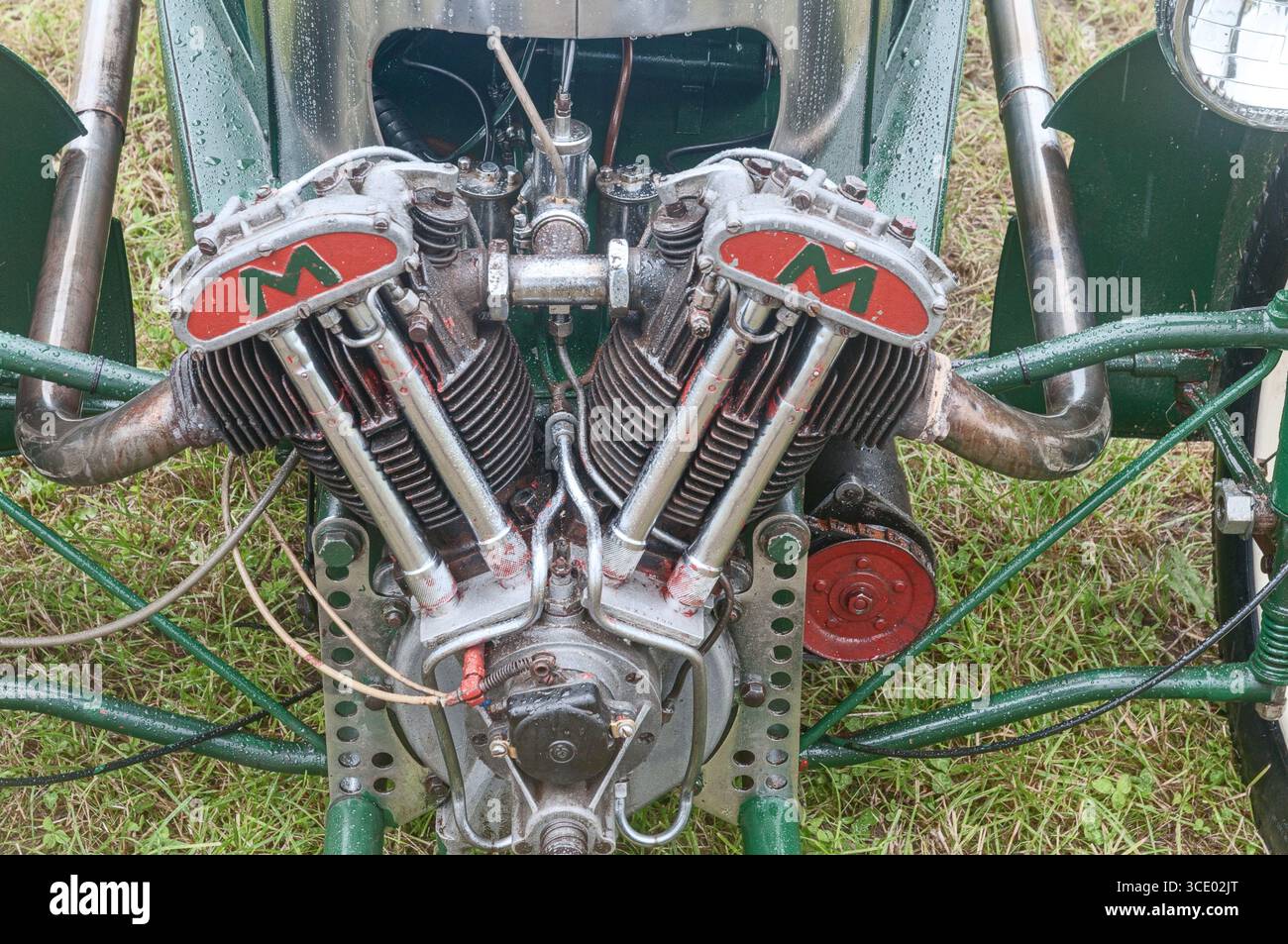 Ein Morgan 3-Rad-Supersportwagen aus dem Jahr 1939 auf der Ackworth Steam and Historical Vehicle Show in Yorkshire England Stockfoto
