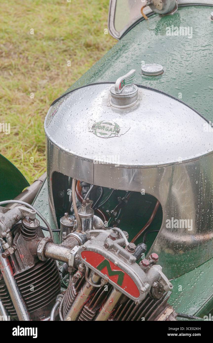Ein Morgan 3-Rad-Supersportwagen aus dem Jahr 1939 auf der Ackworth Steam and Historical Vehicle Show in Yorkshire England Stockfoto