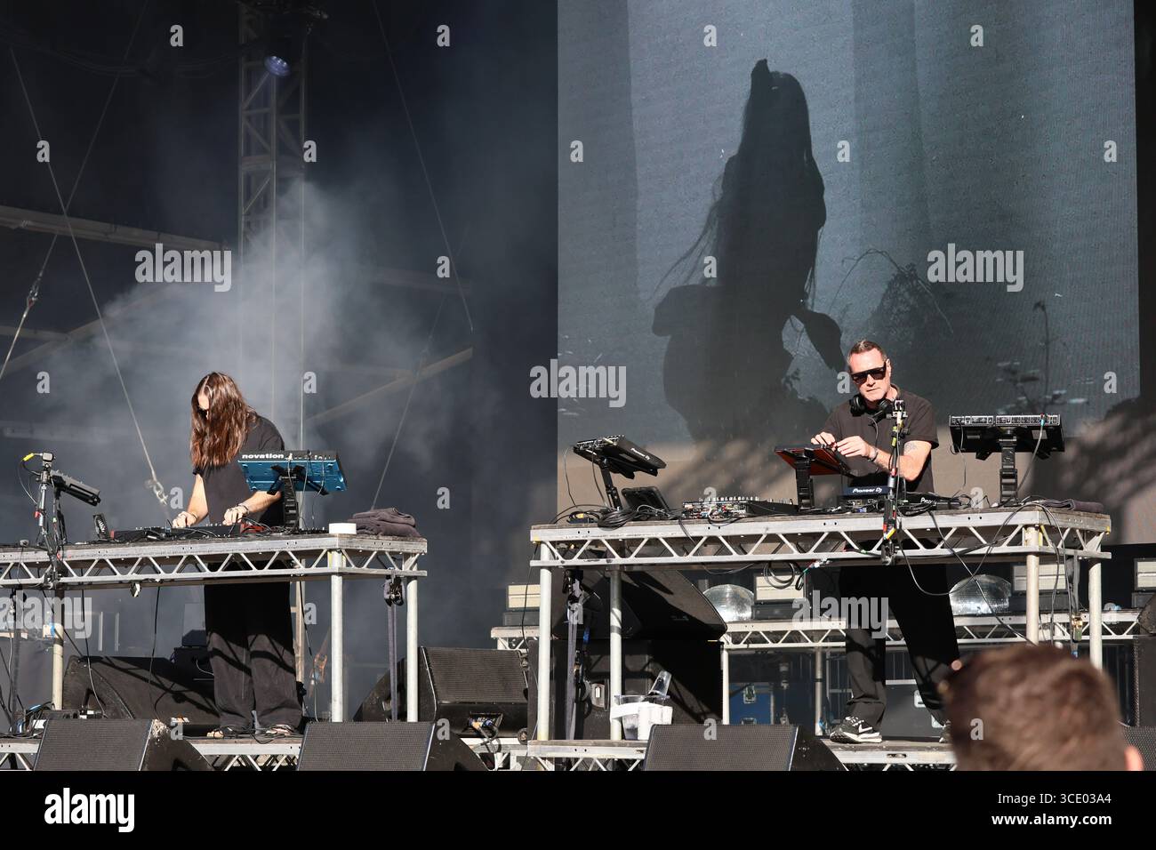 London, Großbritannien. 14. August 2025: Unkle trat auf dem Morcheeba, UNKLE und DJ Shadow - South Facing Festival im Crystal Palace Bowl, London, Großbritannien, auf. (Foto von 李世惠/siehe Li/Picture Capital) Stockfoto