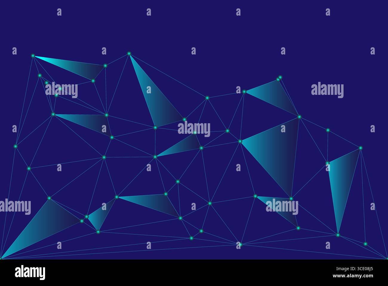 Abstrakter Hintergrund des geometrischen Netzes mit verbundenen Punkten und Linien – polygonale Technologiestruktur Stock Vektor