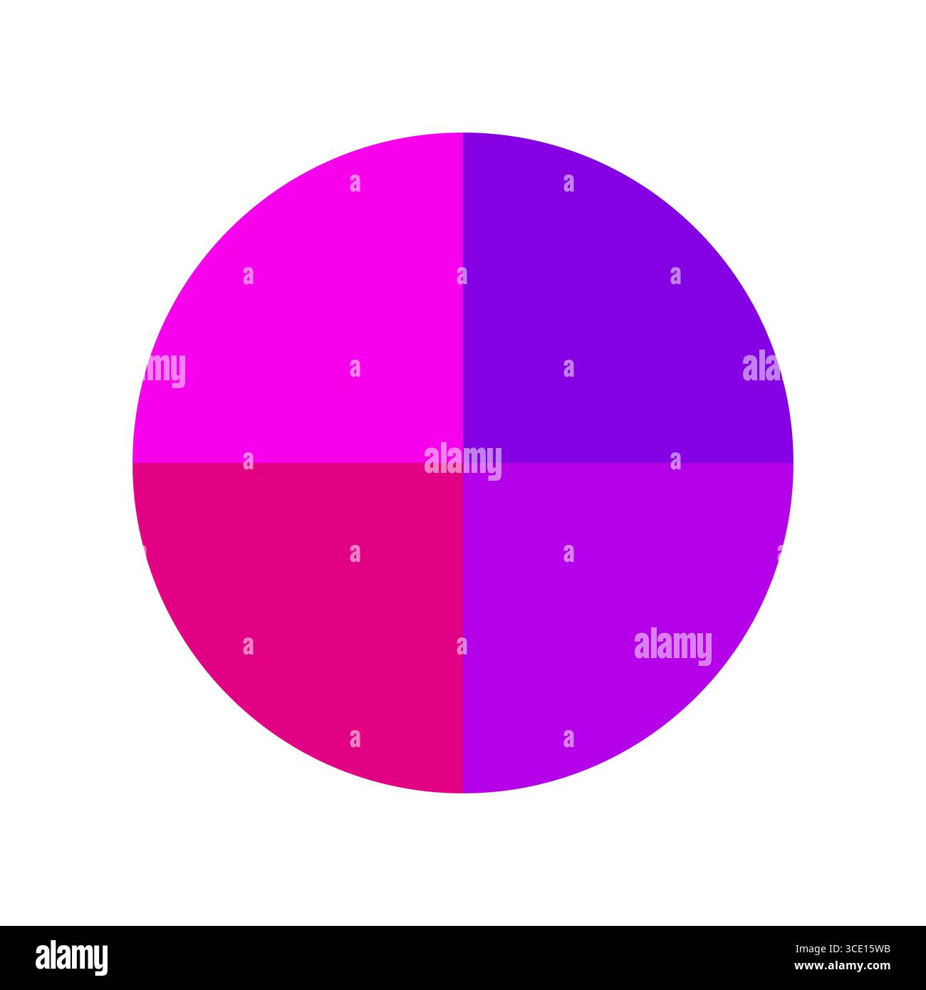 Abbildung der Farbpalette. Hellmagentafarbene Abschnitte. Kreisförmiger Formvektor. Violette und rosa Töne. Stock Vektor