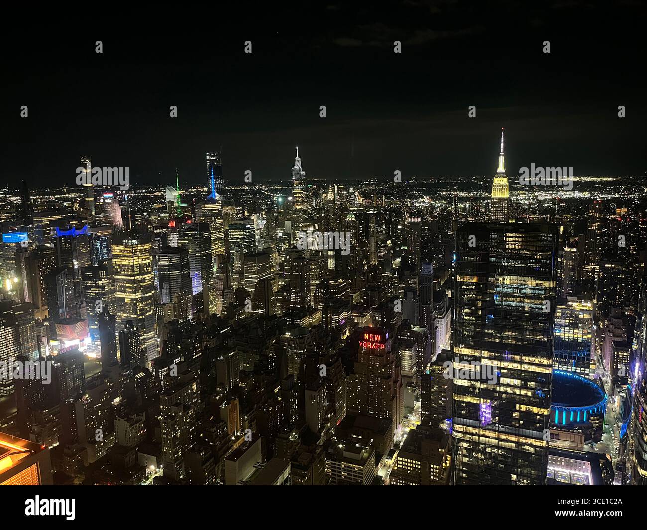 Skyline von New York City vom Rand - Smartphone-aufgenommenes Stockfoto