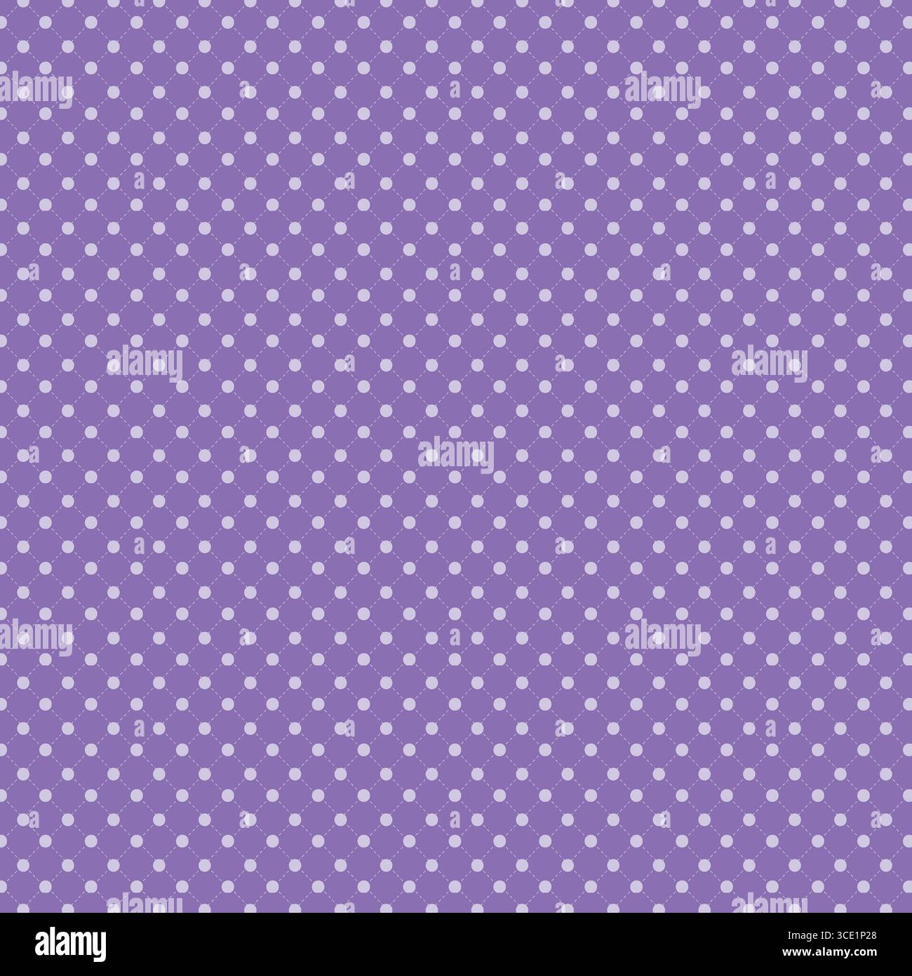 Hellviolette Polka Dots auf einem nahtlosen Muster im Lavendelhintergrund Stock Vektor
