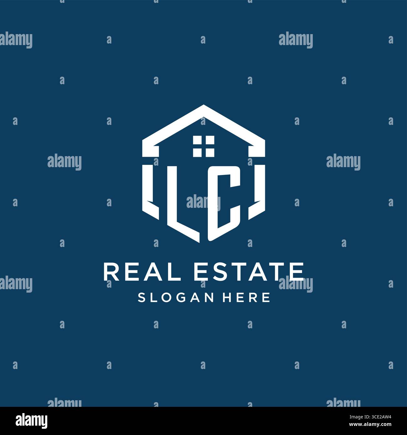 Letter LC-Logo für Immobilien mit sechseckiger Vektorgrafik Stock Vektor
