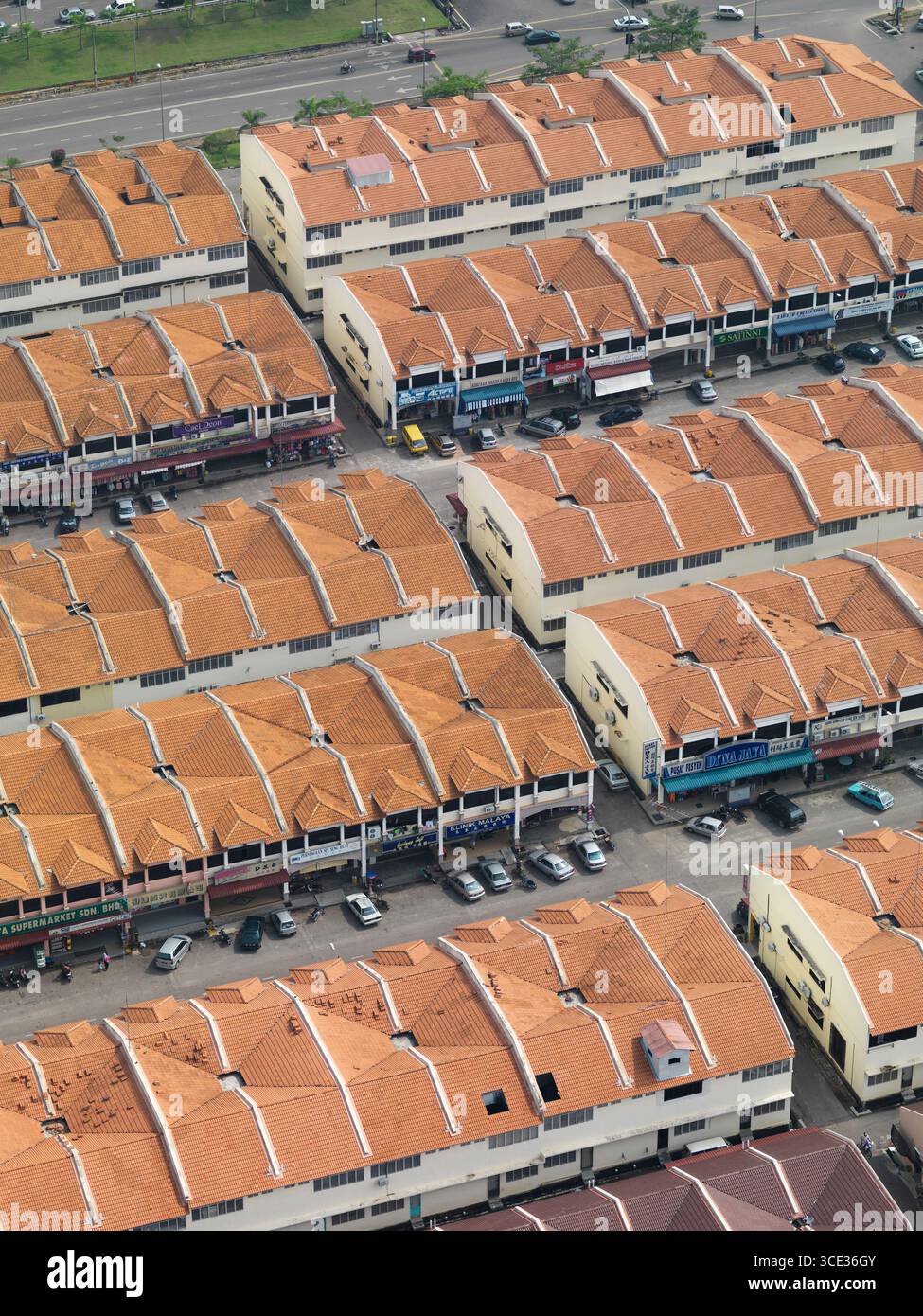 Luftbild der Wohnsiedlung in Johor, Malaysia Stockfoto