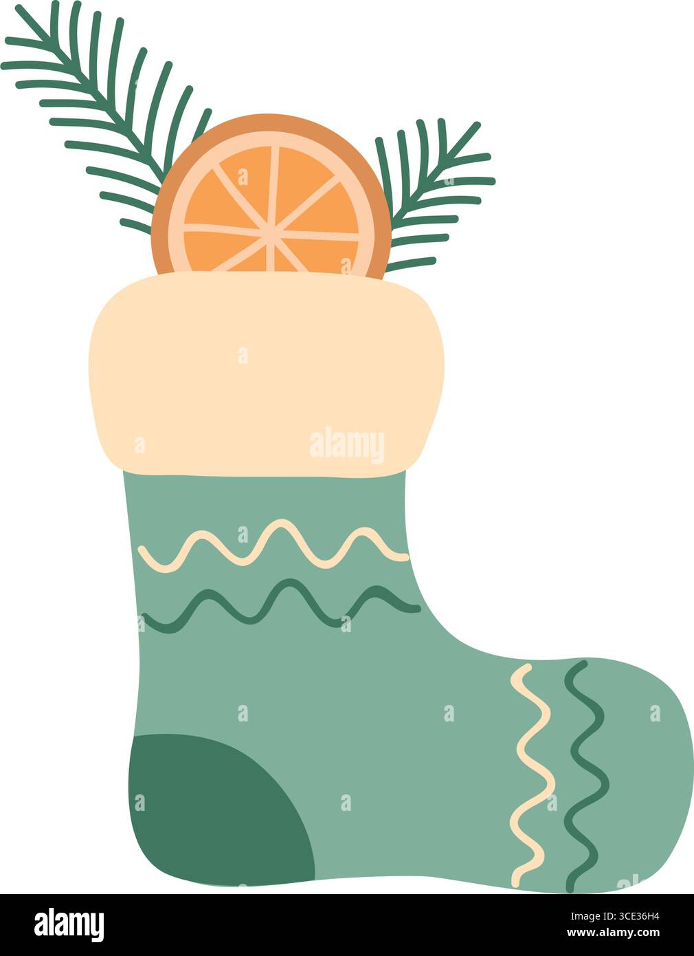 weihnachtssocke mit Geschenken isolierte Vektor-Illustration Stock Vektor